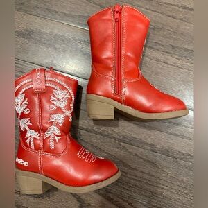 Bebe Red Leather Baby Cowboy Cowgirl Boots 5